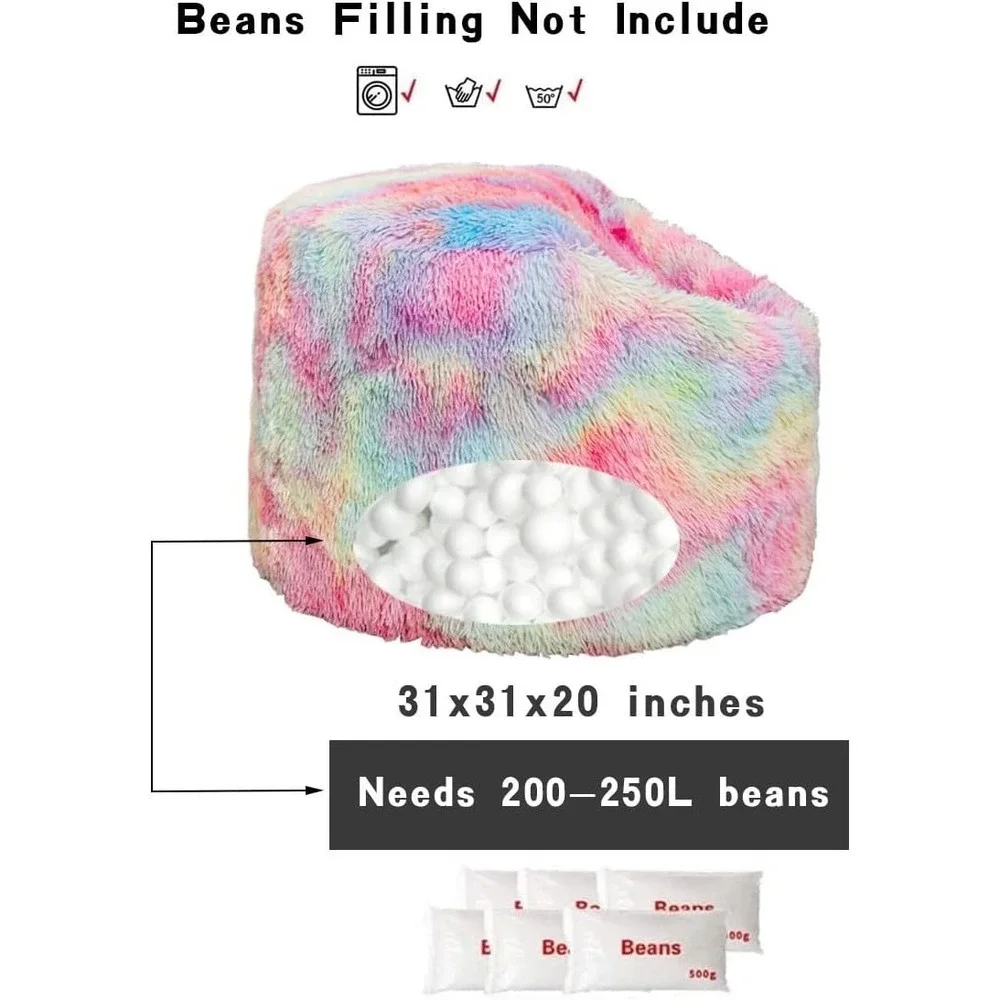 NEW Storage Bean Bag Chairs Cover NO Filler Bean Bag 31x20 Inch Soft Washable
